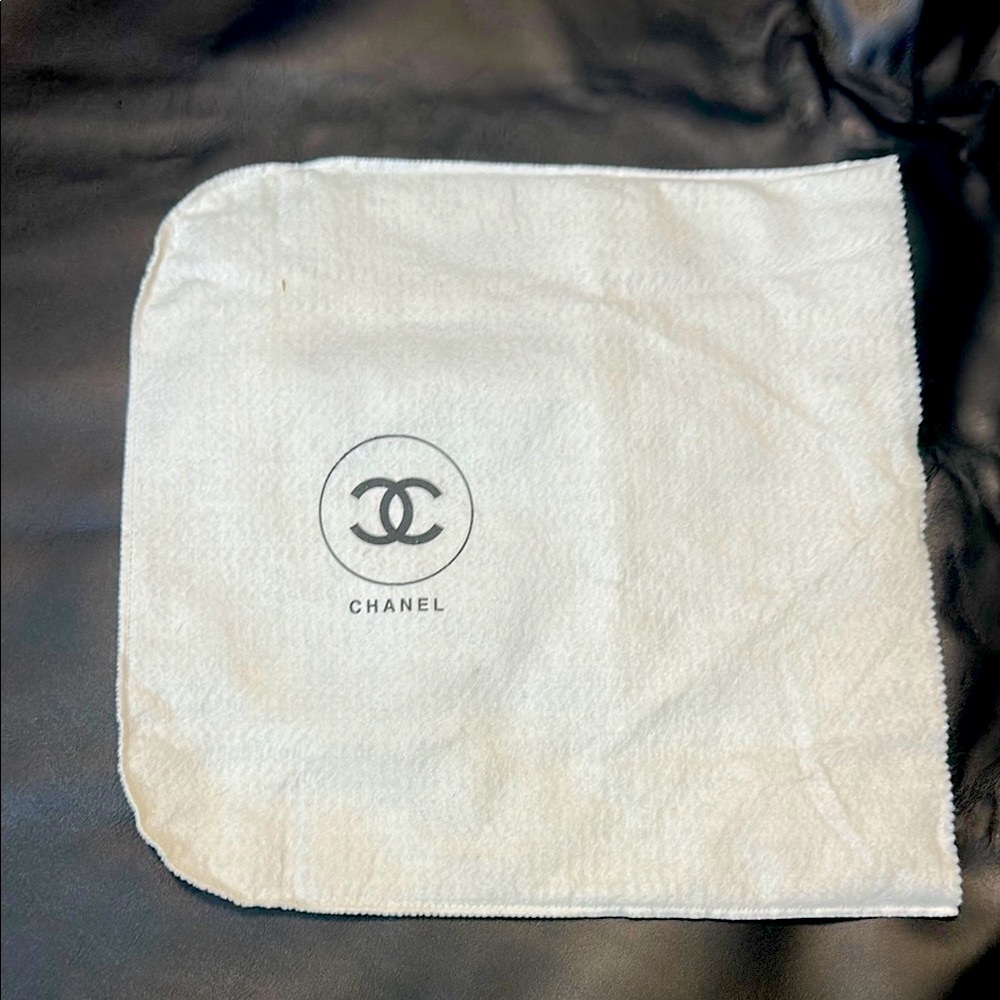 CHANEL White Logo Dust Bag